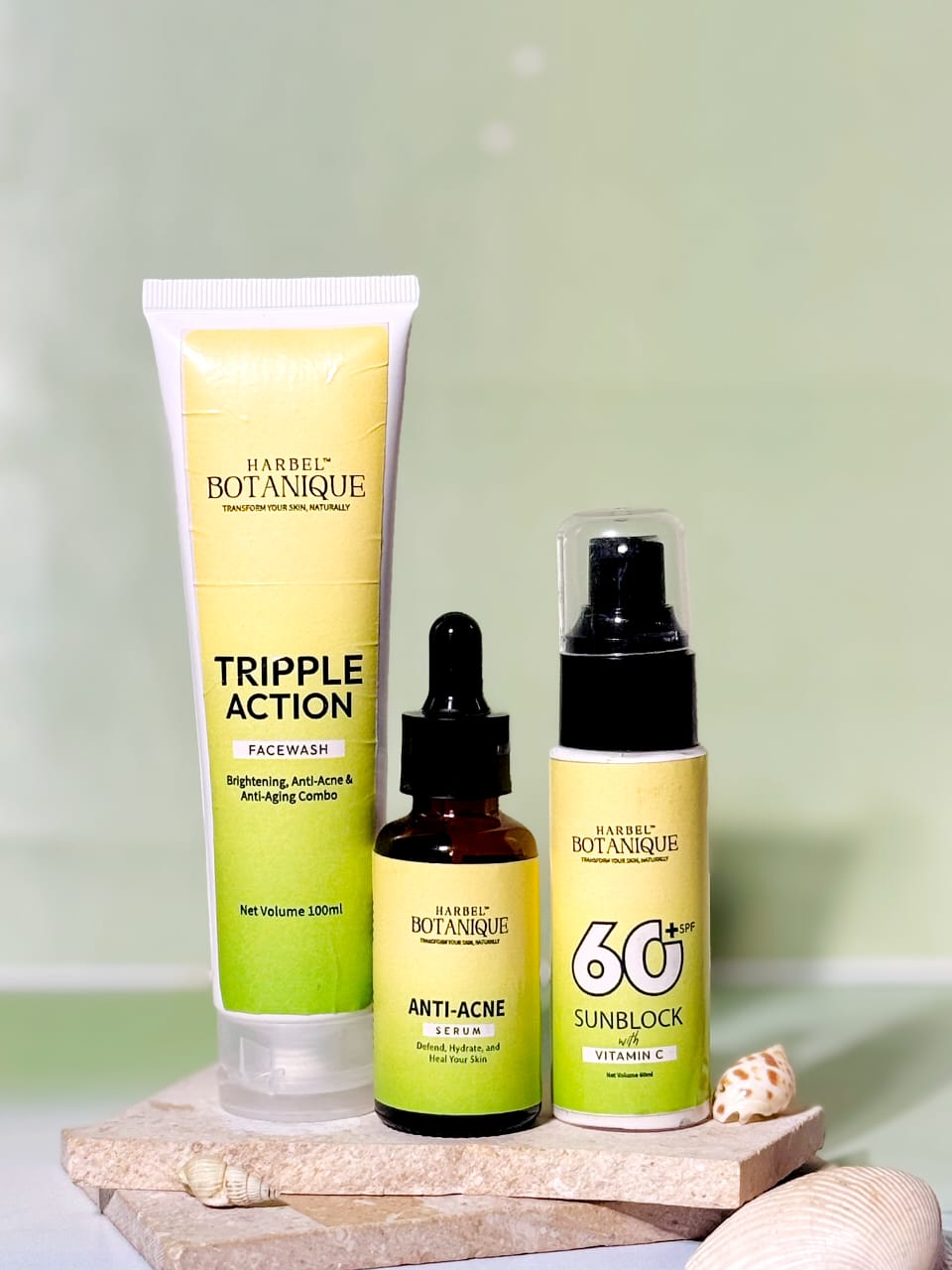 Anti Acne Bundle For Glass Skin | With Salicylic Acid 2% Vitamin C&E and With 60 SPF Sun Protection